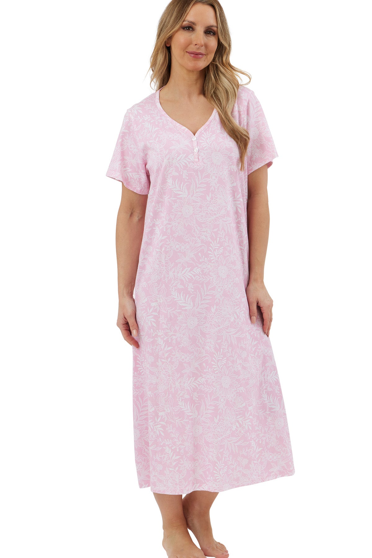 Wicked Short Sleeve Nightie in Pink/Green