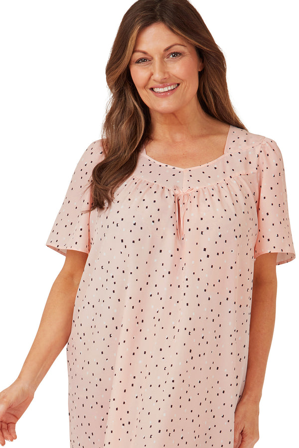 Pretty Peach Spot Light & Soft Crepe Nightdress