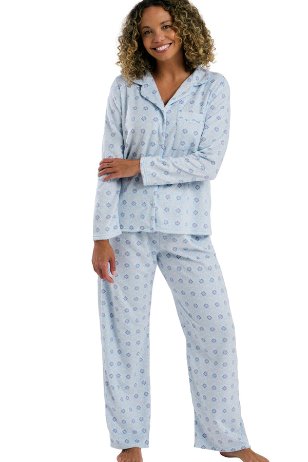 Indigo Sky Edit Soft Pretty Geo Fleece Classic Pyjama Set