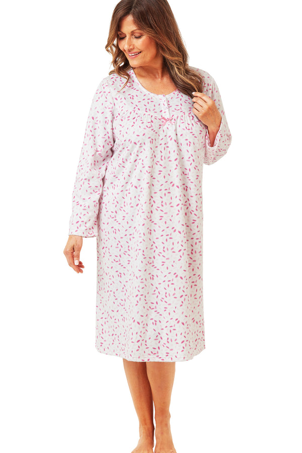 Angela Cosy Light Fleece Long Sleeved Shorter Nightdress 43