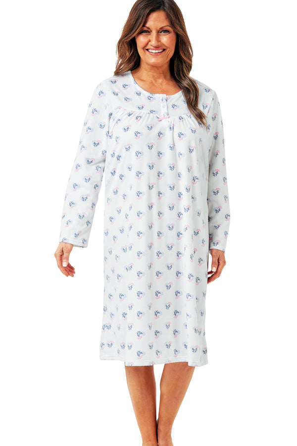 Angela Cosy Light Fleece Long Sleeved Shorter Nightdress 43