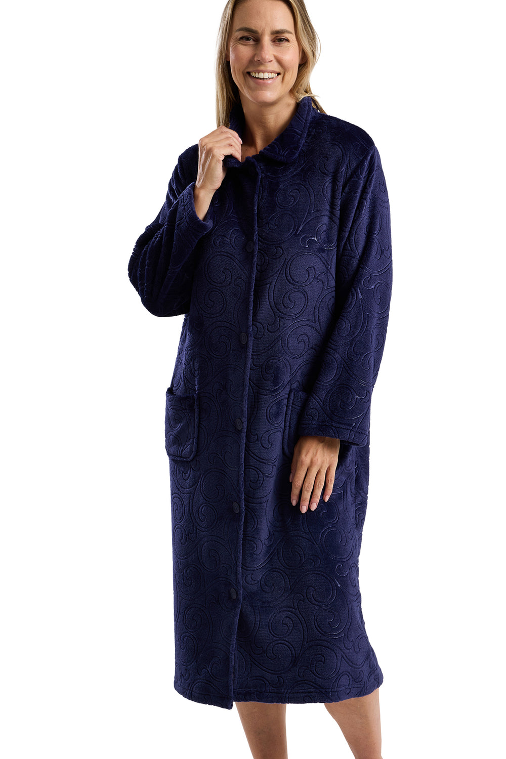 chinese dress ladies Slenderella Ladies Button Up Faux Fur Collar Dressing Gown (Small