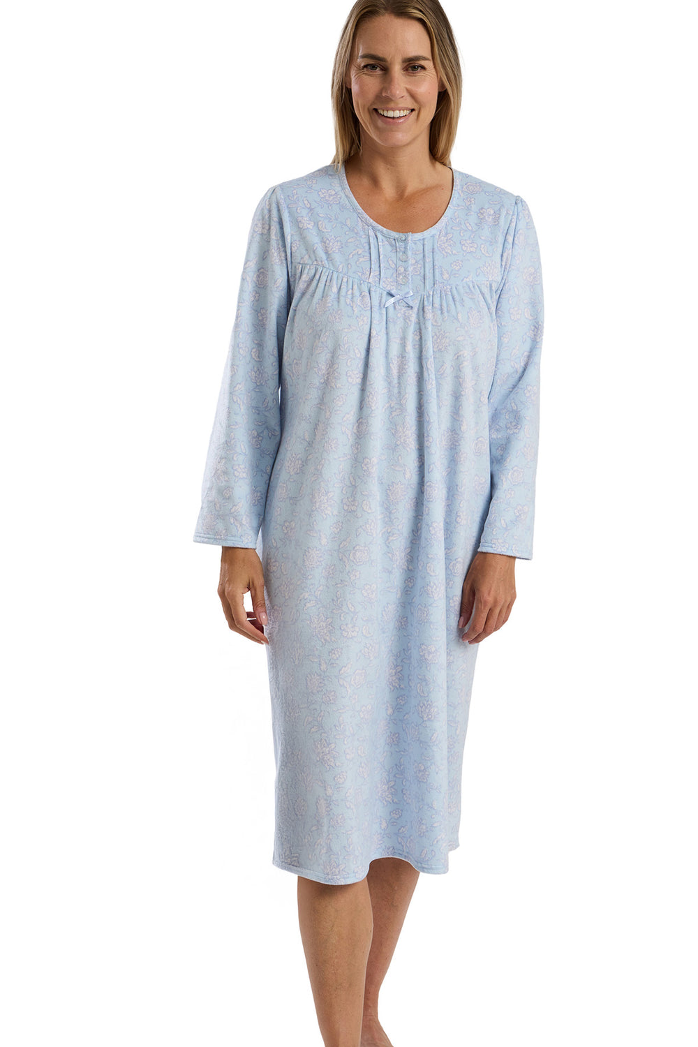 Marlon Camicia Da Notte Donna Con Scollo A V, Manica Corta, Motivo Floreale Lilac Sprig, Taglie Forti