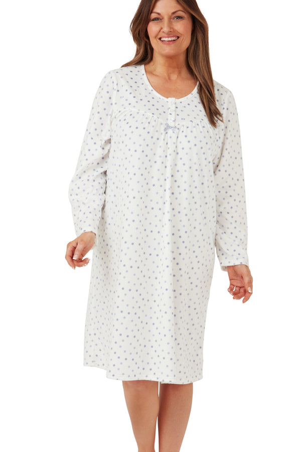 Angela Cosy Light Fleece Long Sleeved Shorter Nightdress 43